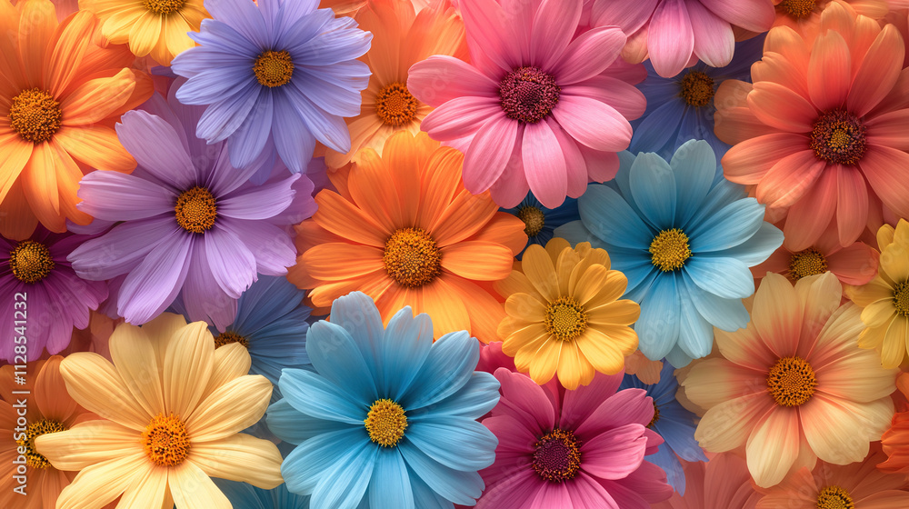 Elegant background featuring a mix of colorful flowers Elegant background featuring a mix of colorful flowers