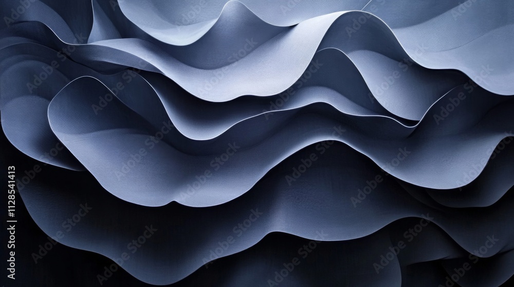 Abstract Blue Fabric Waves Texture Design Abstract Blue Fabric Waves Texture Design