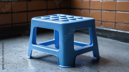 static plastic blue step stool heavy dut photo