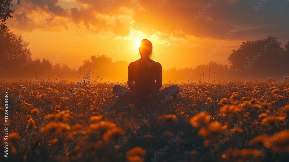 sunlit prayer man praying in the meadow in the sunbeams of sunset sunlit prayer man praying in the meadow in the sunbeams of sunset
