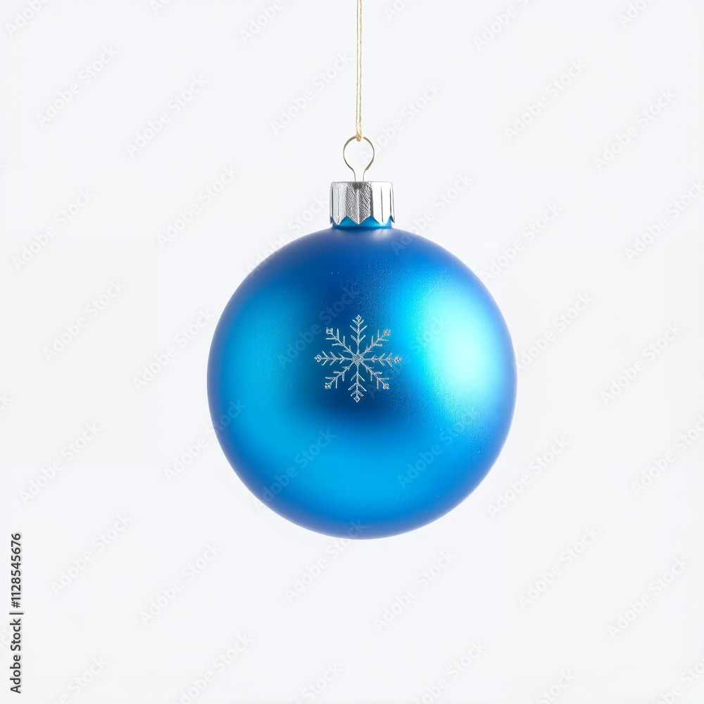 blue Christmas ball on white background