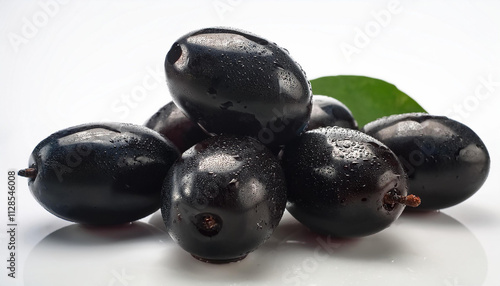 Jambolan plum or Java plum isolated on white background