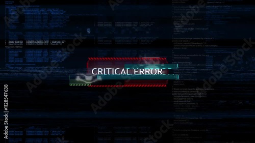 Technology glitch computer virus internet system hacking attack concept. 4K cyber security, malware, crime, spying software crash, error message. Cyber Crime attack hacked alert Coding, Hacking