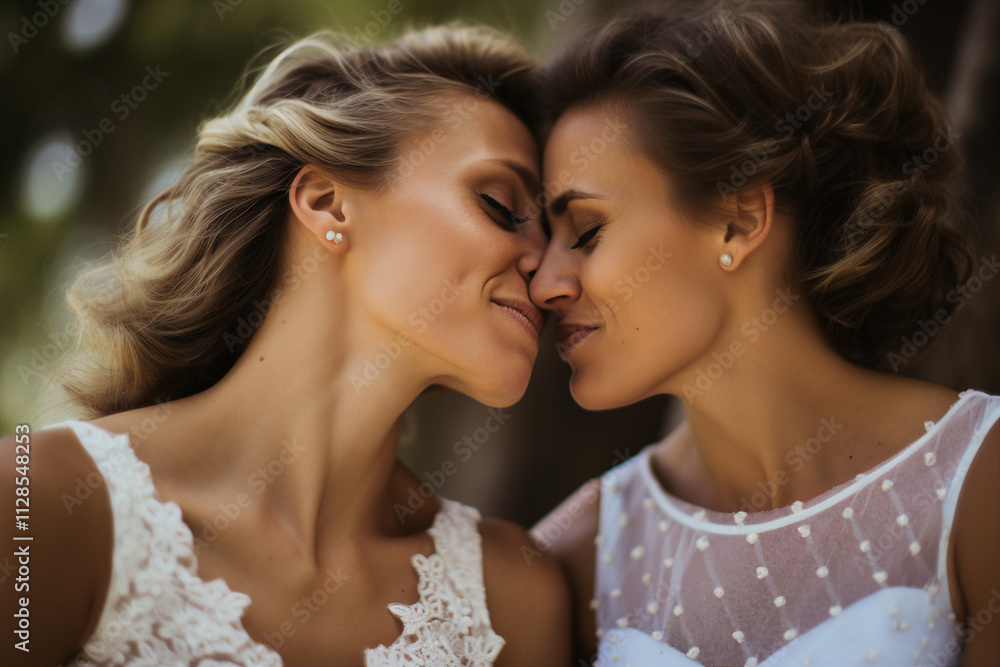 Generative AI picture with lgbt couples concept pride month theme image Generative AI picture with lgbt couples concept pride month theme image