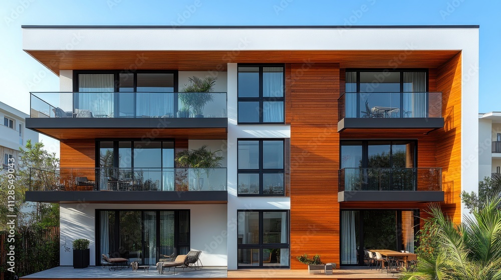the facade of a contemporary urban apartment building in krasnaya polyana sochi krasnodar krai russia features a row of windows and multiple balconie the facade of a contemporary urban apartment building in krasnaya polyana sochi krasnodar krai russia features a row of windows and multiple balconie