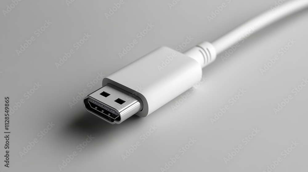 the isolated white usb charger cable connector the isolated white usb charger cable connector