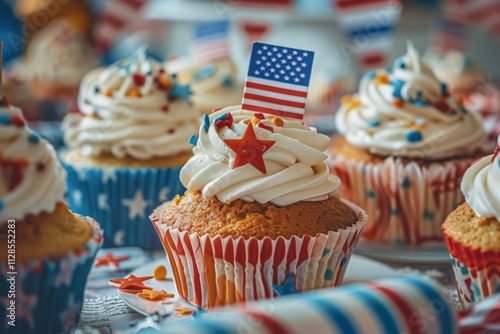 Festive American Flag Cupcakes for Celebrations photo