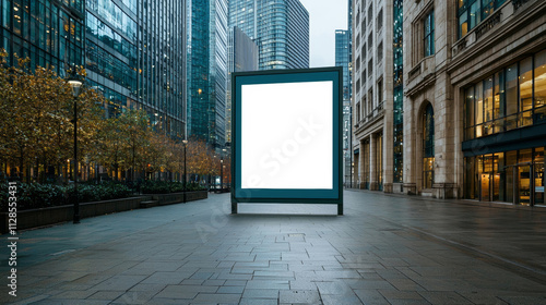 Wallpaper Mural An empty billboard in an urban setting surrounded by modern skyscrapers. Torontodigital.ca
