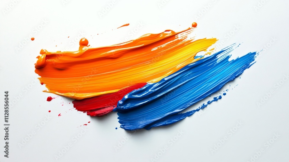 Abstract Swirls of Orange Blue and Red Paint Abstract Swirls of Orange Blue and Red Paint
