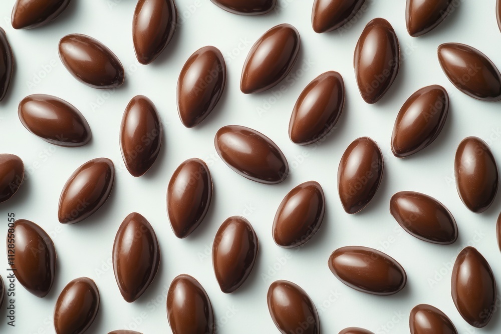 Brown Chocolate Candies Arranged In A Pattern Brown Chocolate Candies Arranged In A Pattern
