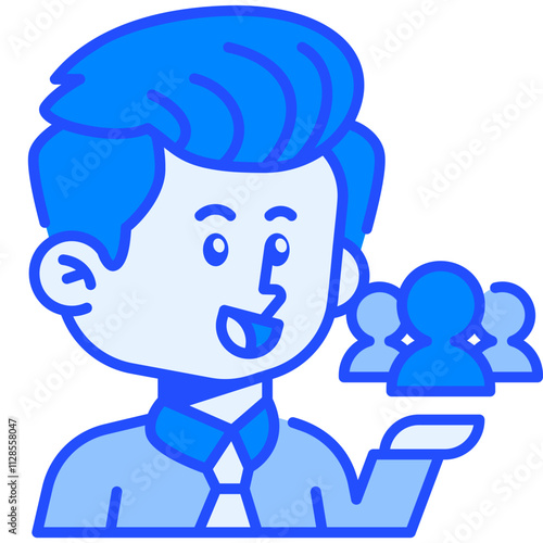 Huma_Resources Job and Professions Blue Color Icon