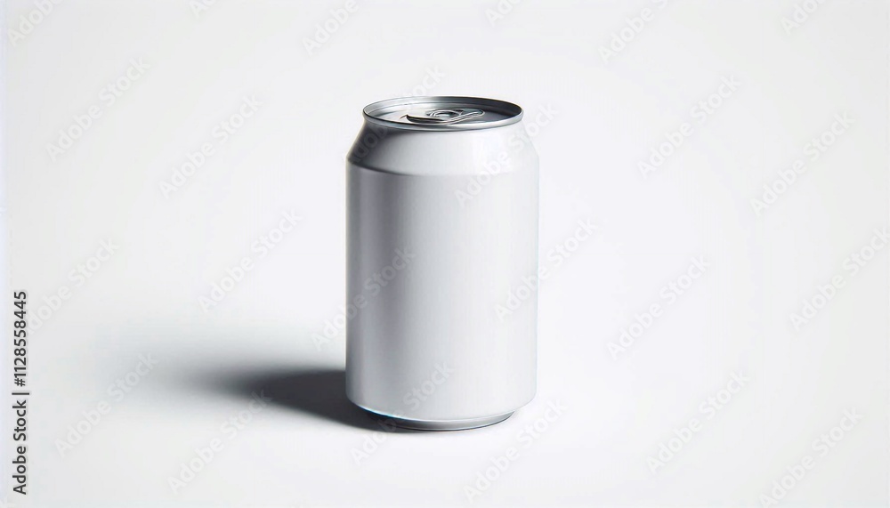 Blank aluminum can mockup on white background for beverage or soda isolated with copy space Blank aluminum can mockup on white background for beverage or soda isolated with copy space