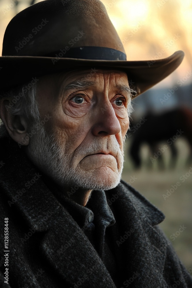 Twilight Reflections A weathered rancher contemplates lifes journey on a vast, empty ranch. Twilight Reflections A weathered rancher contemplates lifes journey on a vast, empty ranch.
