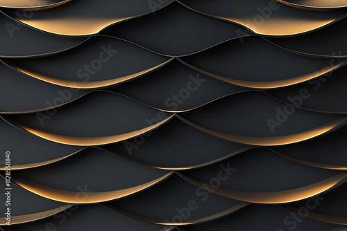 Abstract Dark Spheres Floating in Minimalist Black Background with Glossy Surreal Design