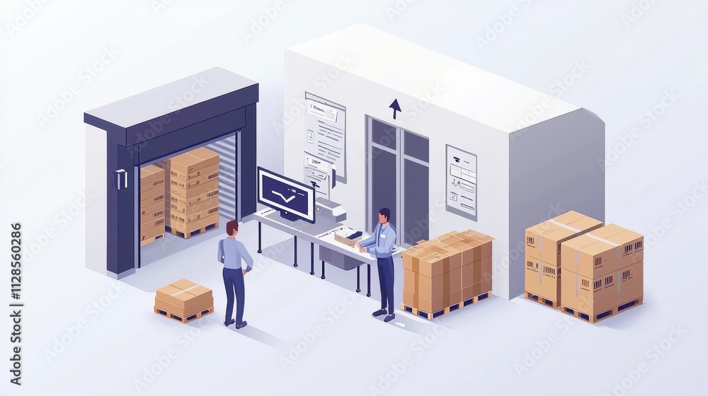 Isometric Warehouse Inventory Management Isometric Warehouse Inventory Management