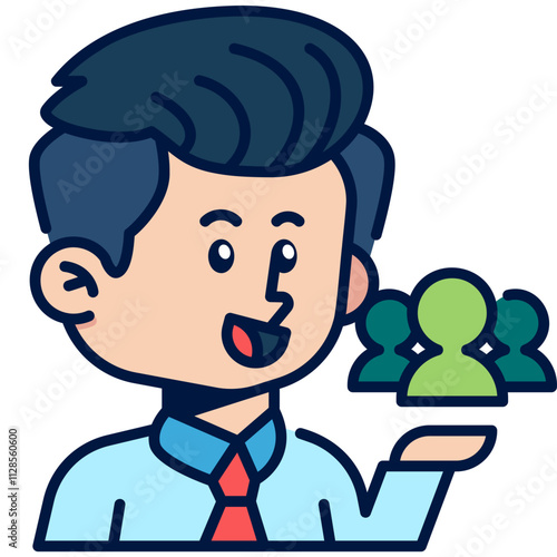 Huma_Resources Job and Professions Filled Line Icon