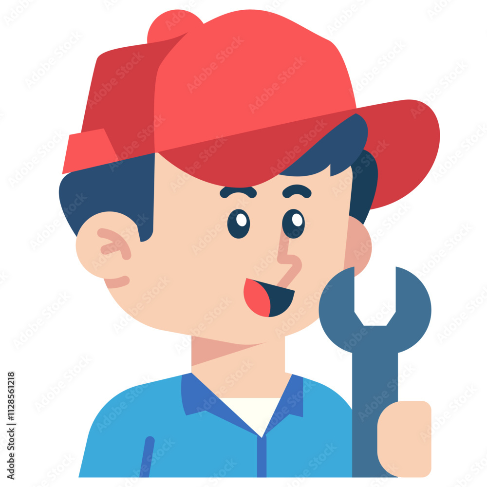 Mechanic Job and Professions Flat Icon