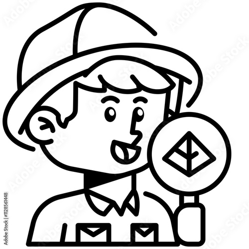 Archaeologist Job and Professions Line Icon