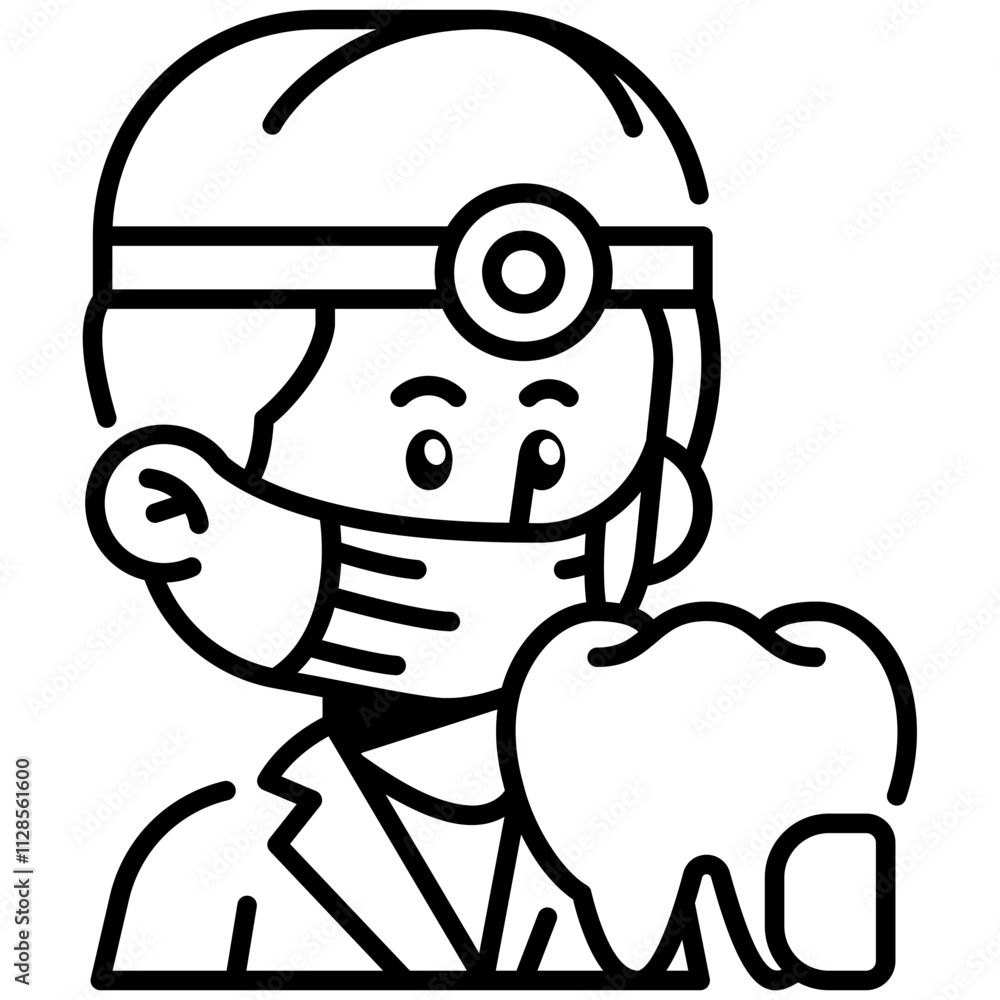 Dentist Job and Professions Line Icon Dentist Job and Professions Line Icon