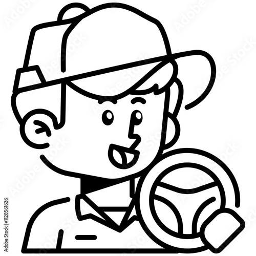 Driver Job and Professions Line Icon