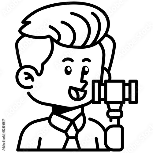 Lawyer Job and Professions Line Icon