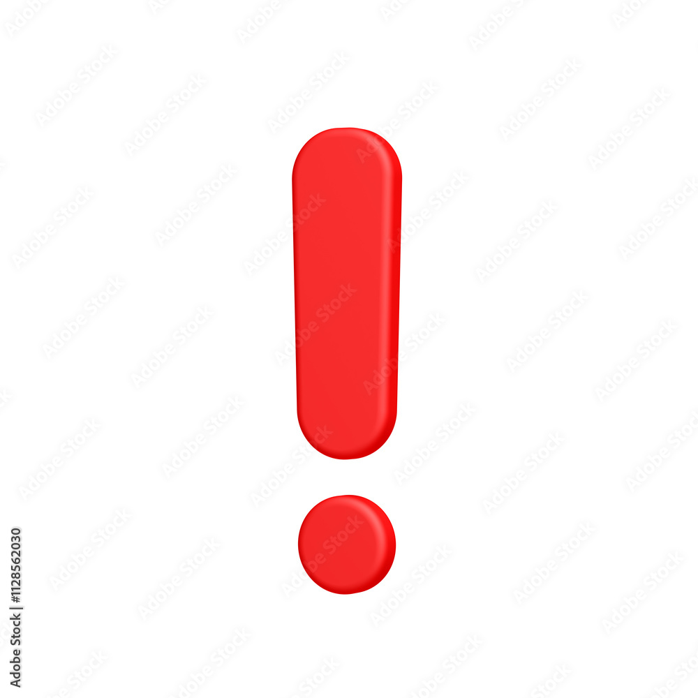 Red exclamation mark. Isolated. 3d illustration. Red exclamation mark. Isolated. 3d illustration.
