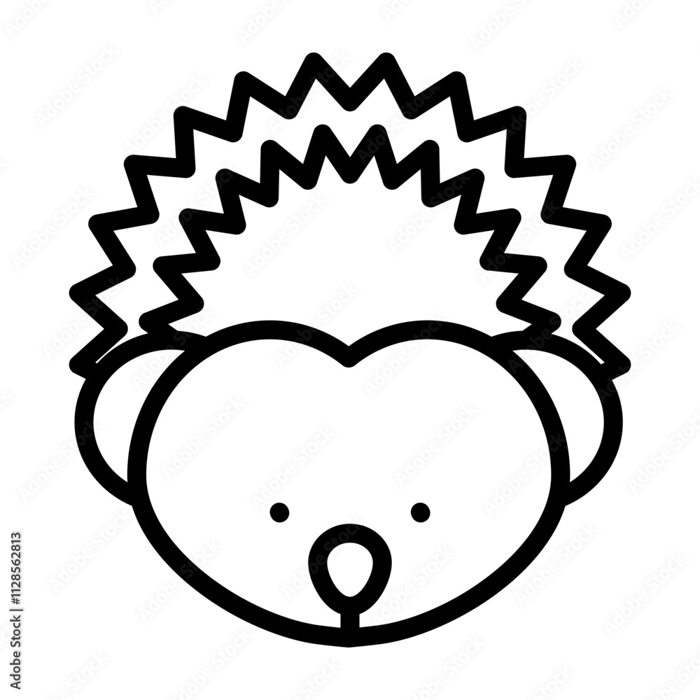 Hedgehog Vector Line Icon Design