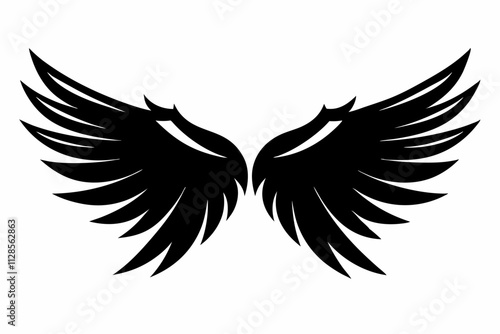 
Wings, Black and White Vector illustration Pro Vector. Wing Vector silhouette illustration . Angel Wings, Minimalist and Simple Silhouette , Vector illustration Pro Vector