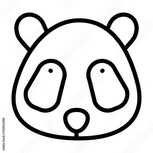 Panda Vector Line Icon Design