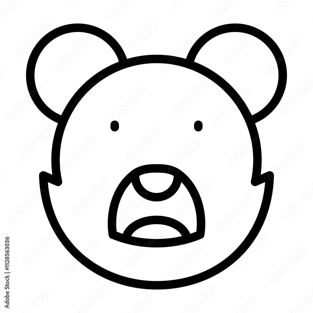 Bear Vector Line Icon Design