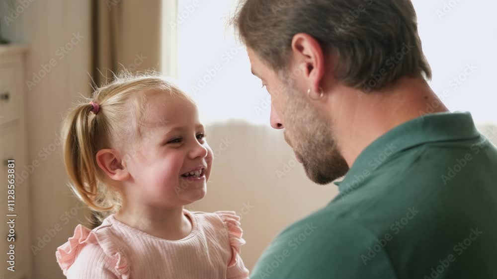 Happy Father Playing with Daughter. Three Years Baby Smiling, Laughing, Looking at Daddy. Man Showing Affection to Child. Candid Real Emotion. Beard Dad and Little Kid Girl. Authentic Family Lifestyle Happy Father Playing with Daughter. Three Years Baby Smiling, Laughing, Looking at Daddy. Man Showing Affection to Child. Candid Real Emotion. Beard Dad and Little Kid Girl. Authentic Family Lifestyle