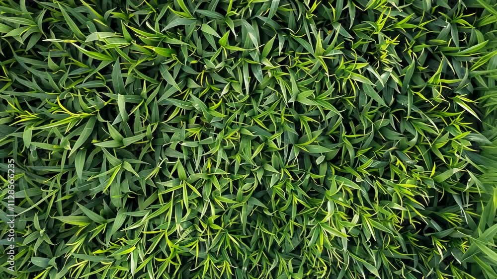 Close up of a green field of grass. The grass is tall and lush, and the field is full of it. Concept of abundance and growth, as well as a feeling of being in nature Close up of a green field of grass. The grass is tall and lush, and the field is full of it. Concept of abundance and growth, as well as a feeling of being in nature