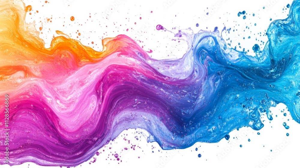 Abstract Rainbow Liquid Wave Splashing Art Abstract Rainbow Liquid Wave Splashing Art