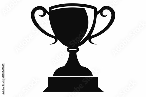 Winner cup icon. Champion trophy symbol, sport award sign. Winner prize, champions celebration winning concept isolated on white background. Reward victory vector illustration Pro Vector 