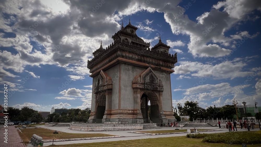 Fototapeta premium Patuxai victory gate of Triumph, formerly the Anosavari Monument.