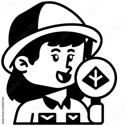 Female Archaeologist Job Black Fill Icon