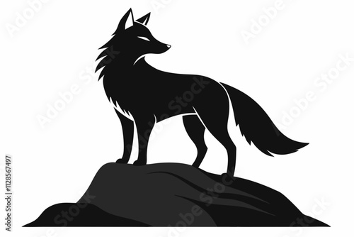 Wildlife Animal Silhouette Vector Illustration. Fox Silhouette Vector Illustration. Wolf icon vector
