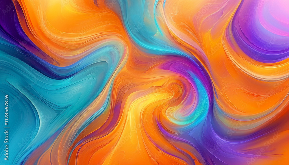 Obraz premium Vibrant swirls of color dance in a mesmerizing abstract composition