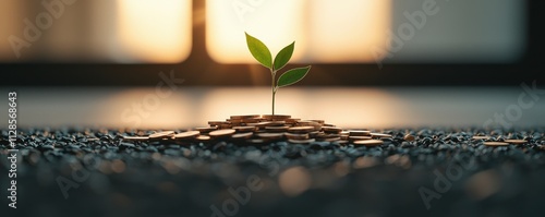 A plant's journey nurturing growth in a financial environment