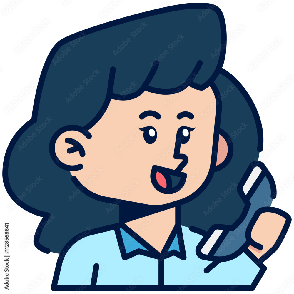 Female Customer_Service Job Black Fill Icon Female Customer_Service Job Black Fill Icon
