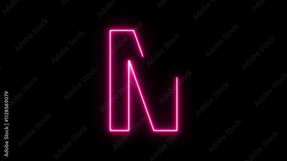 Letter N neon animation on black background Seamless loop. 4K Letter N neon animation on black background Seamless loop. 4K