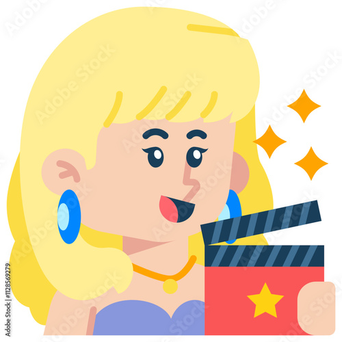 Female Actor Job Black Fill Icon