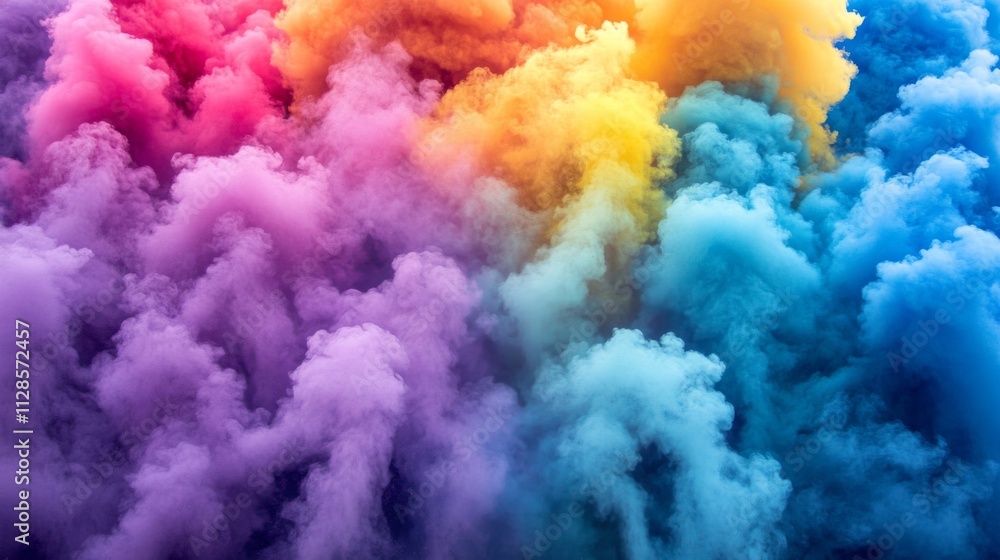 Fototapeta premium Colorful Smoke Plumes Create A Rainbow Effect