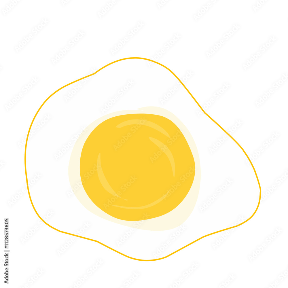 Flat design Illustration of fried egg Flat design Illustration of fried egg