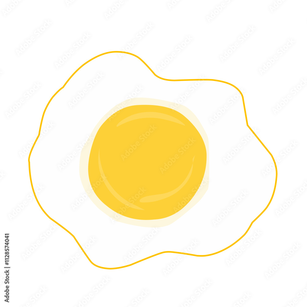 Flat design Illustration of fried egg Flat design Illustration of fried egg