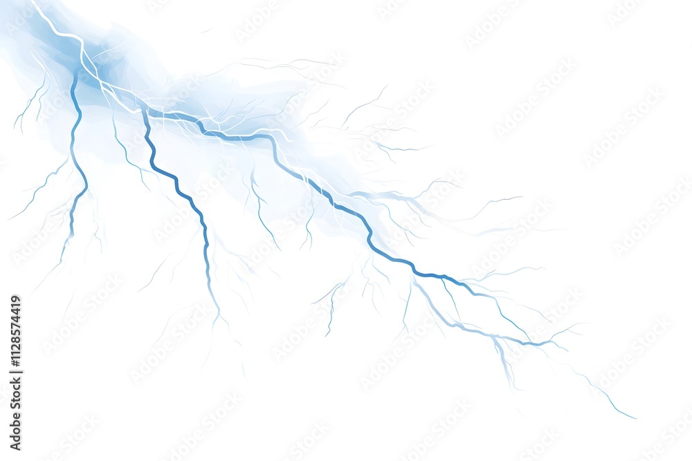 Blue lightning bolt vector illustration isolated on white background, electric discharge Blue lightning bolt vector illustration isolated on white background, electric discharge