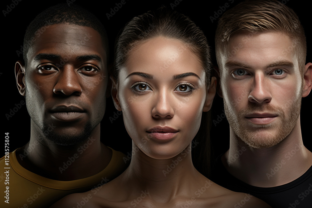 Portrait of diverse people of different ethnicities, genders, ages that represent different cultures. Ai Generative Portrait of diverse people of different ethnicities, genders, ages that represent different cultures. Ai Generative