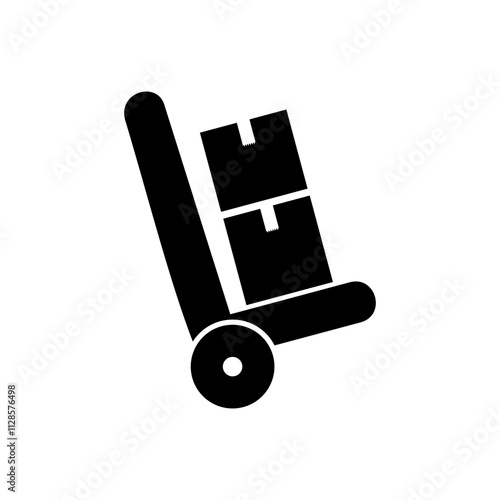 Trolley cargo icon. Delivery service icon vector