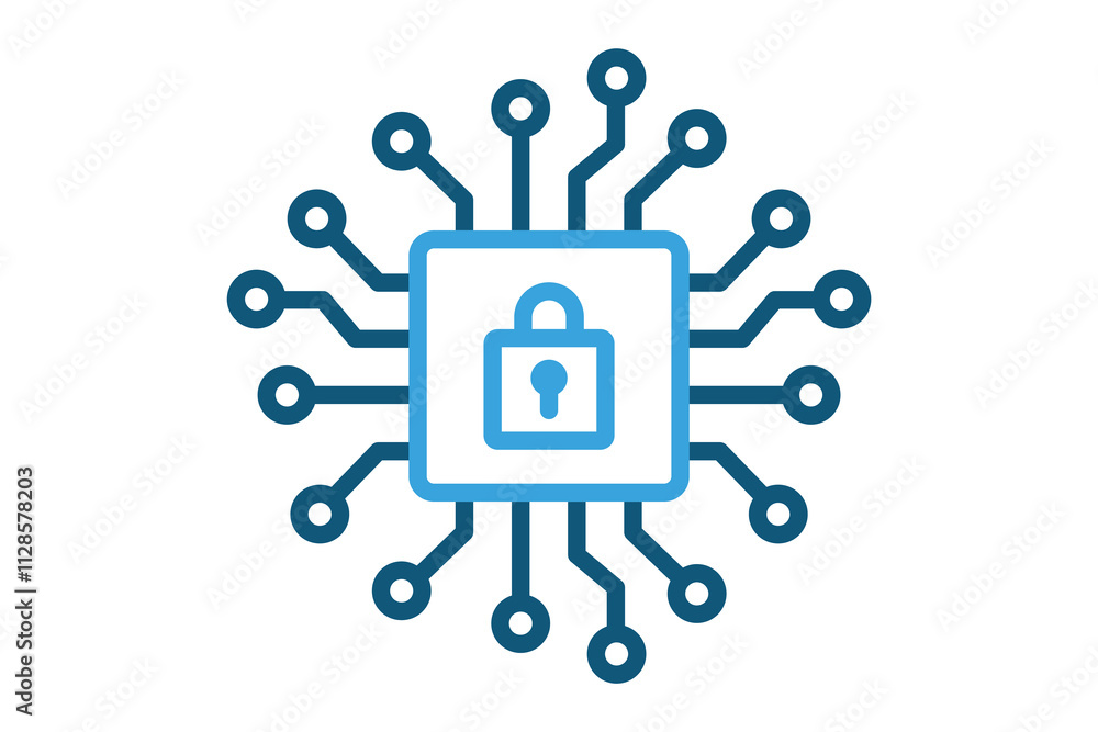 Security icon. line icon style. icon related to network security, IT. network elements vector illustration Security icon. line icon style. icon related to network security, IT. network elements vector illustration