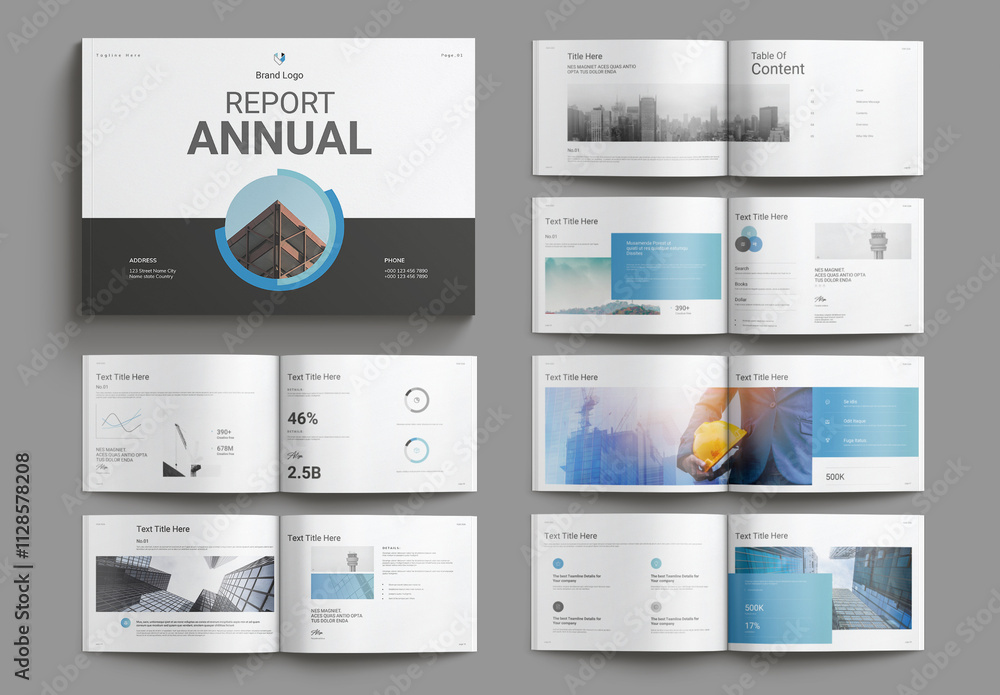 Annual Report Layout Stock Template Adobe Stock